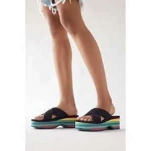 Urban Outfitters Elastic EVA Platform Sandal slip-on Block